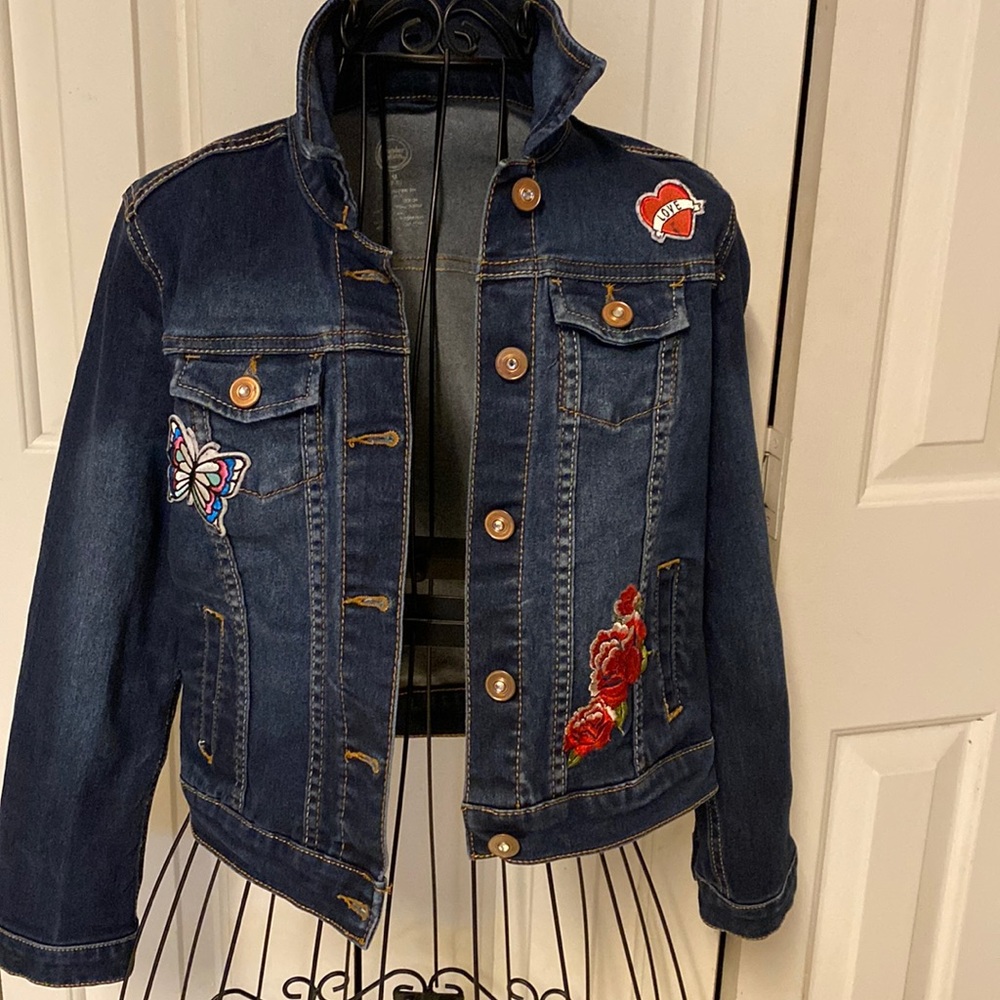 Wonder Nation colorful M 7/8 girls  Jean jacket.